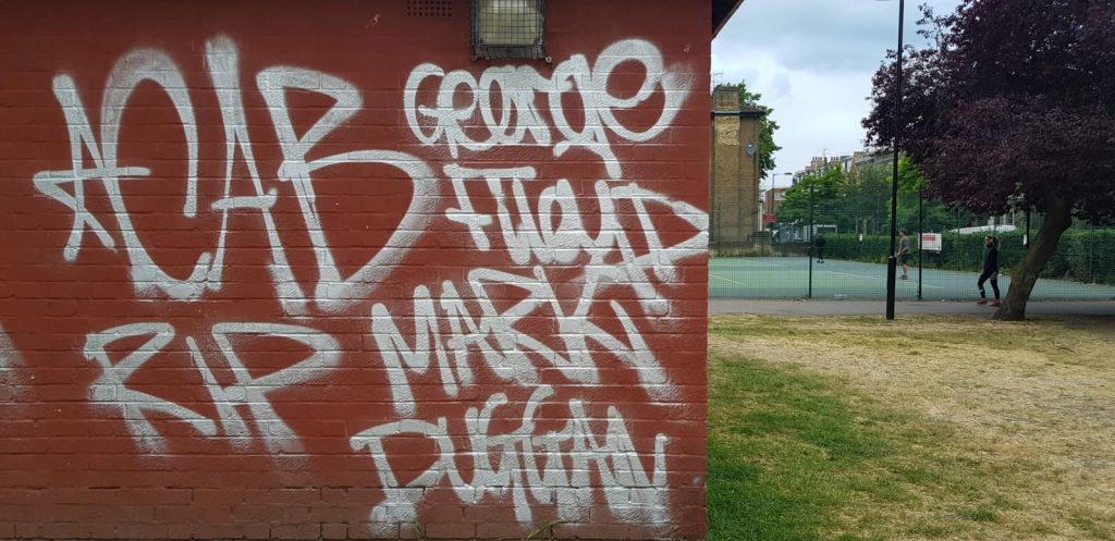 Black Lives Matter graffiti in London Fields Hackney